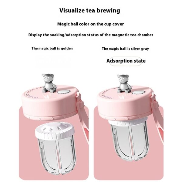 Tea Water Separation Magnetic Glass Water Cup Sealed Without Leakage Glass Tea Water Cup Infuser Tumbler Drinkware Water Bottle With Tea Filter - Image 6