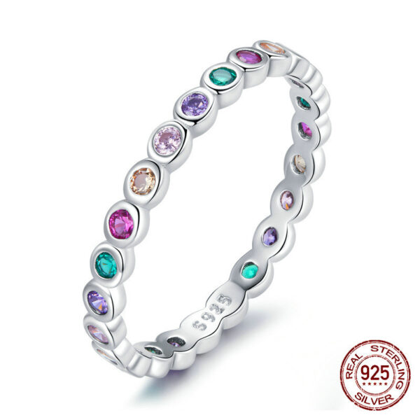 Platinum-plated Colored Zircon Ring - Image 2