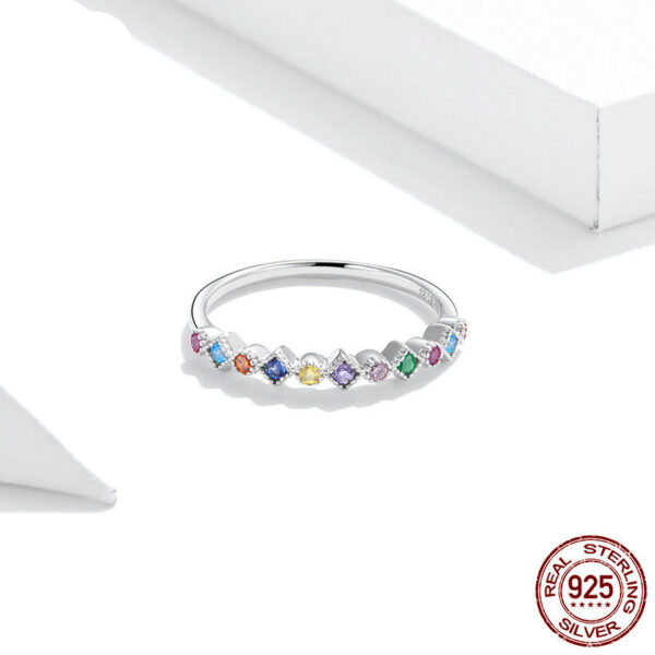 Platinum-plated Colored Zircon Ring - Image 3