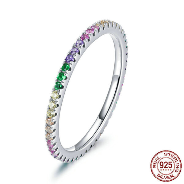 Platinum-plated Colored Zircon Ring - Image 4