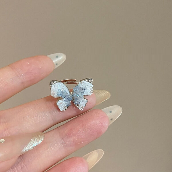 Gradient Blue Zircon Butterfly Ring - Image 2