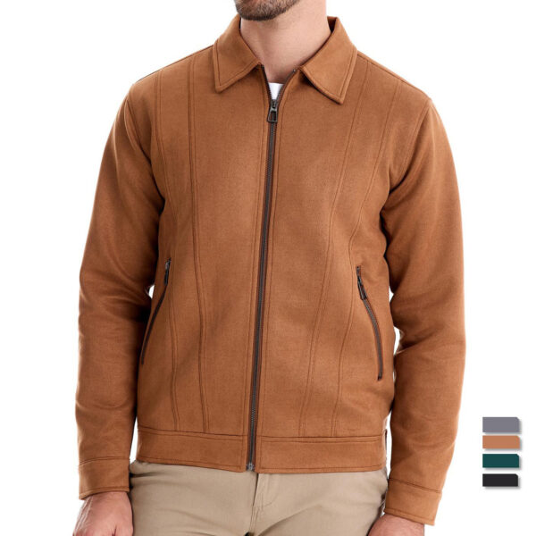 Fashion Lapel Zipper Jacket Autumn And Winter Solid Suede Coat Men's Clothing Outdoor - Image 2