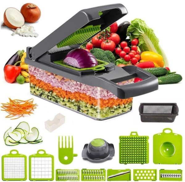 Vegetable Chopper, Salad Fruit Vegetable Food Chopper Slicer Peeler 15 In 1 - Image 10