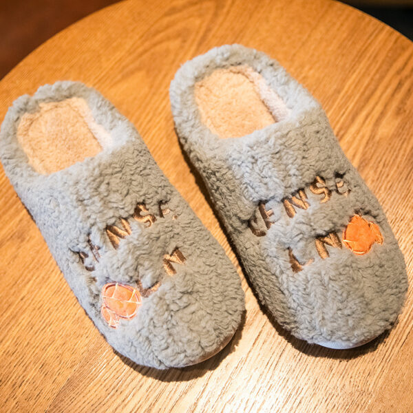 Ins Cute Flower Fleece Slippers Winter Warm Bedroom Floor Slippers Indoor Non-slip Plush Shoes For Women - Image 3