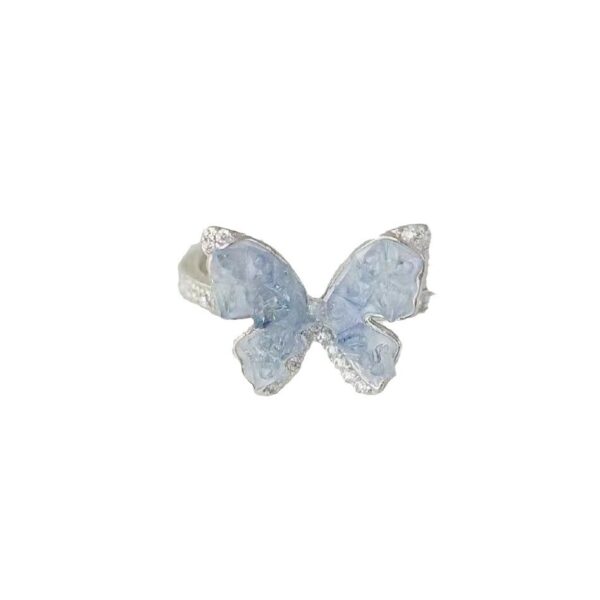 Gradient Blue Zircon Butterfly Ring - Image 3