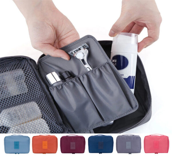 Portable Cosmetic Bag Waterproof Divider Multi-grid Pockets Toiletry Bags Travel Storage Handbags Women Make Up Bag - Image 4