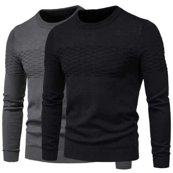 Men's casual slim pullover round neck bottoming shirt - Image 3