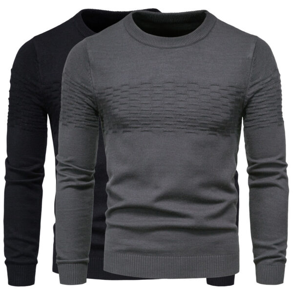 Men's casual slim pullover round neck bottoming shirt - Image 2