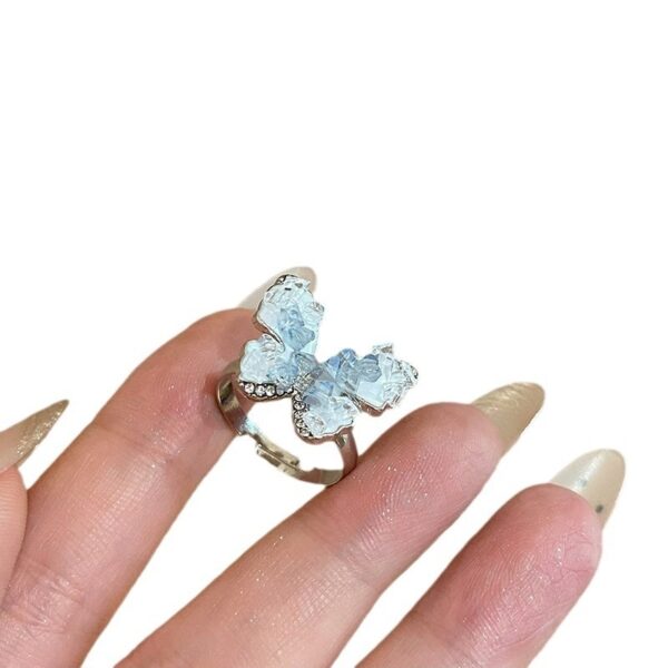 Gradient Blue Zircon Butterfly Ring - Image 4