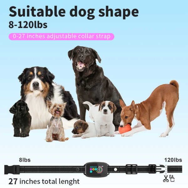 Smart Automatic Anti Barking Dog Collar Rechargeable Bark Stopper Stop Barking HD Digital Display IP67 Waterproof Collar For Dogs Pet Products - Image 3