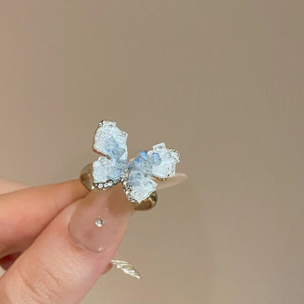 Gradient Blue Zircon Butterfly Ring