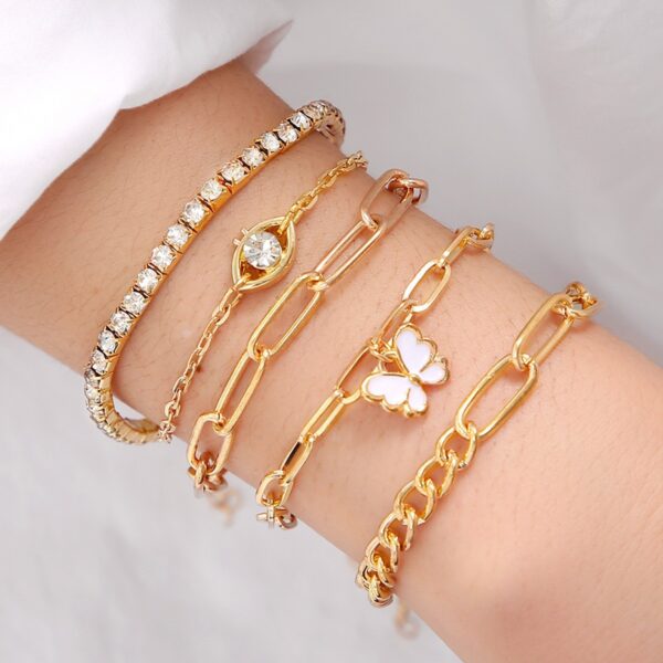 Simple Metal Multi-layer Bracelet Six-piece Set - Image 8