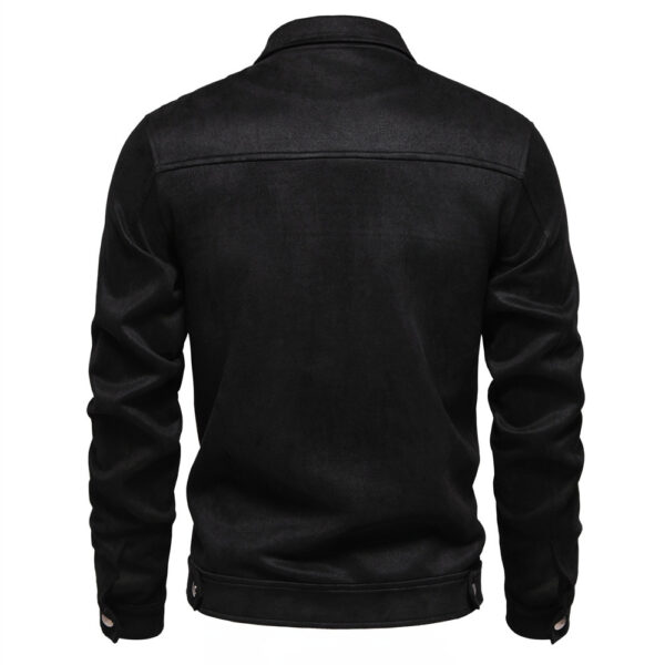 Fashion Lapel Zipper Jacket Autumn And Winter Solid Suede Coat Men's Clothing Outdoor - Image 9