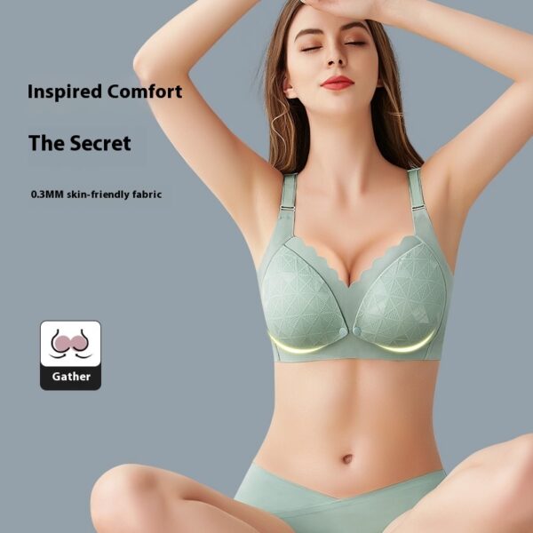 No Steel Ring Pure Cotton Large Size Nursing Bra - Image 3