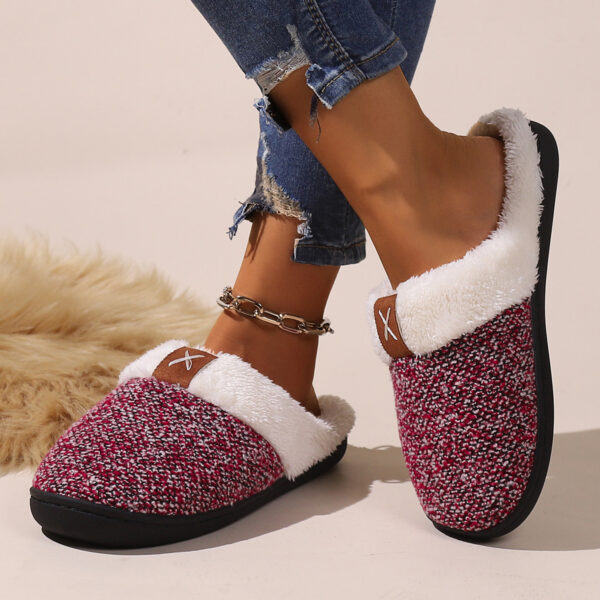 Winter Plush Slippers Fashion Thick Bottom Warm House Shoes For Women Men Indoor Bedroom Floor Slipper - Image 5