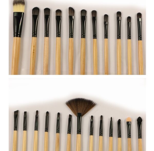 32 black wood color rayon makeup brush professional makeup brush set - Image 5