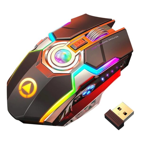 Color Wireless Gaming RGB Rechargeable Mute Button Mouse - Image 4