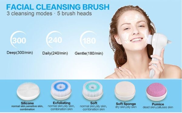 Multifunctional Face Cleaning Brush Blackhead Remover Electric Facial Brush Pore Facial Cleansing Machine - Image 7