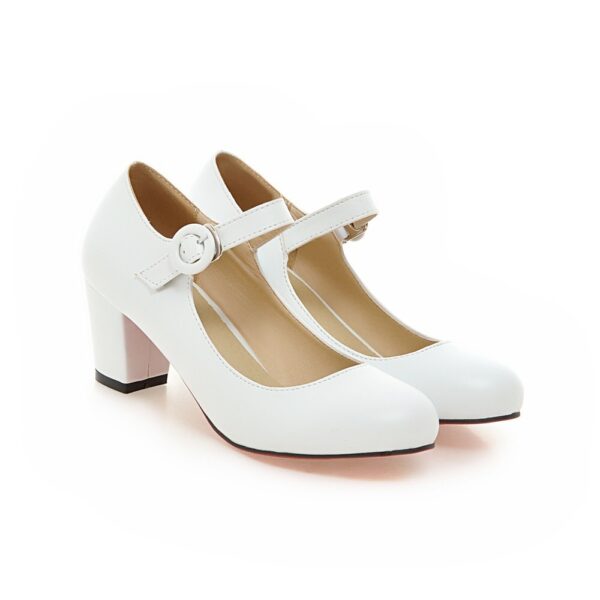 Buckle High Heels Round Head Leisure Low-top Shoes - Image 2