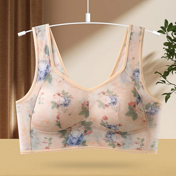 Underwear One-piece Fixed Cup Without Steel Ring Printing Vest Bra - Image 7