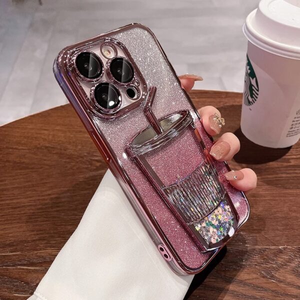 Phone Case Three-dimensional Quicksand Cup Soft Shell Electroplating