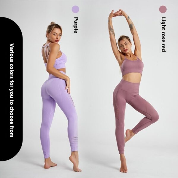 Underwear Yoga Sports Wireless Workout Bra High Waist Suit - Image 3