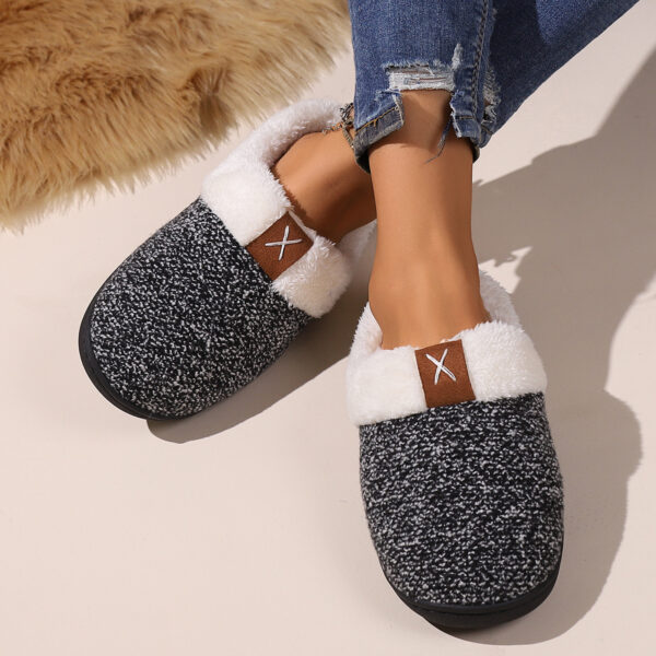 Winter Plush Slippers Fashion Thick Bottom Warm House Shoes For Women Men Indoor Bedroom Floor Slipper - Image 3