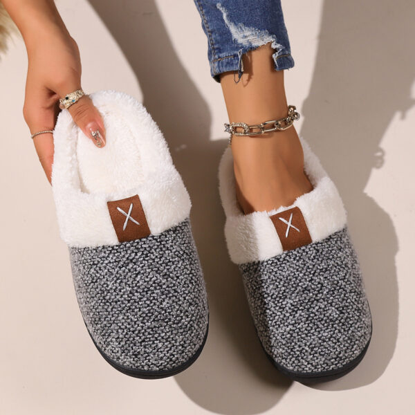 Winter Plush Slippers Fashion Thick Bottom Warm House Shoes For Women Men Indoor Bedroom Floor Slipper - Image 7