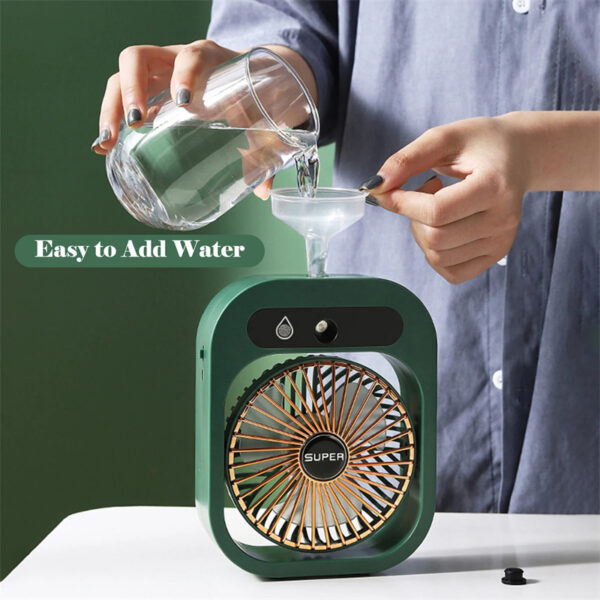 Air Conditioning Fan Desk Misting Fan Air Cooler Cooling USB Rechargeable Humidifier Portable Spray Fan With 3 Wind Speeds Mist Fan For Home - Image 10