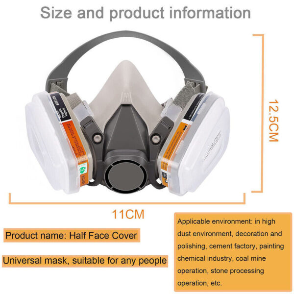 Full Face Mask 6200 Gas Mask Facepiece Spray Respirator Filter Chemical - Image 6