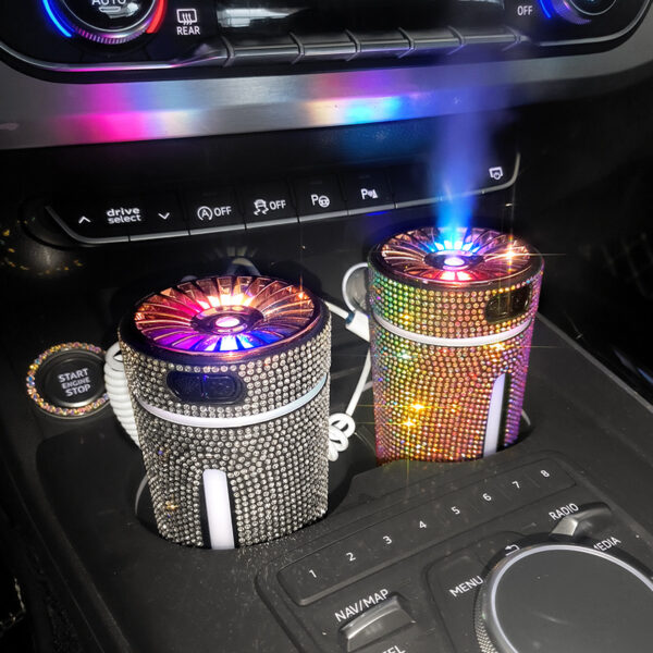 Luxury Diamond Car Humidifier LED Light Car Diffuser Auto Air Purifier Aromatherapy Diffuser Air Freshener Car Accessories For Woman - Image 8