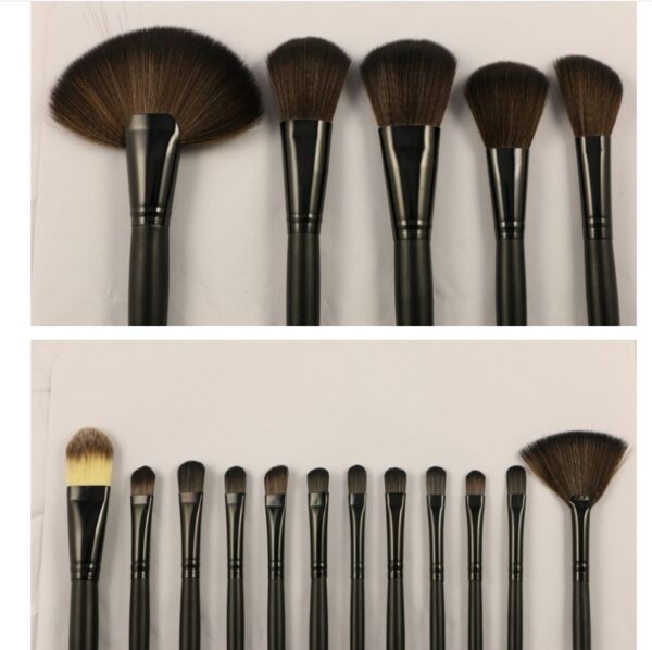 32 black wood color rayon makeup brush professional makeup brush set - Image 3