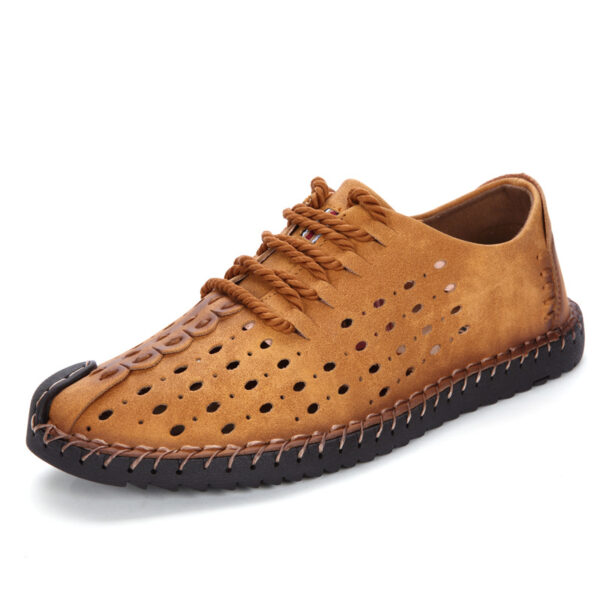 Hollow Men's Shoes Hand Stitching Gommino Breathable - Image 10