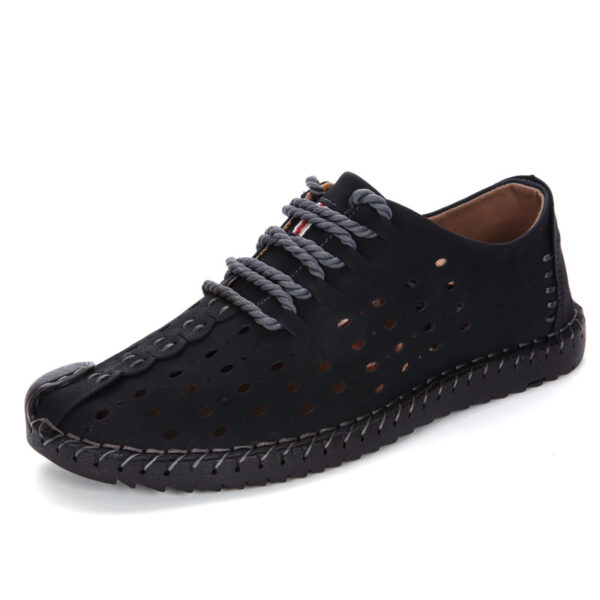 Hollow Men's Shoes Hand Stitching Gommino Breathable - Image 3