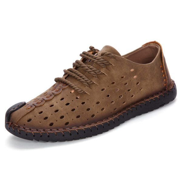 Hollow Men's Shoes Hand Stitching Gommino Breathable - Image 5