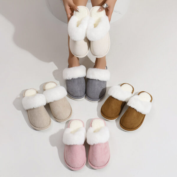 Winter Warm Plush Slippers Home Indoor Non-slip Bedroom Floor Soft Fuzzy Slipper For Couple Fashion Solid House Shoes - Image 6