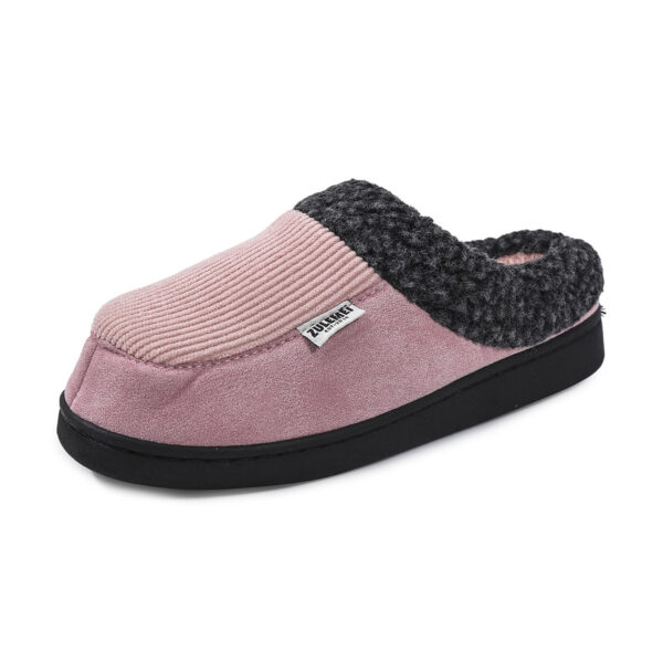 Cotton Slippers Winter Warm Indoor Bedroom Floor Slipper For Couples Non-slip Thick Sole House Shoes Fashion Solid Striped - Image 10