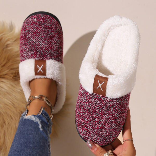 Winter Plush Slippers Fashion Thick Bottom Warm House Shoes For Women Men Indoor Bedroom Floor Slipper - Image 4