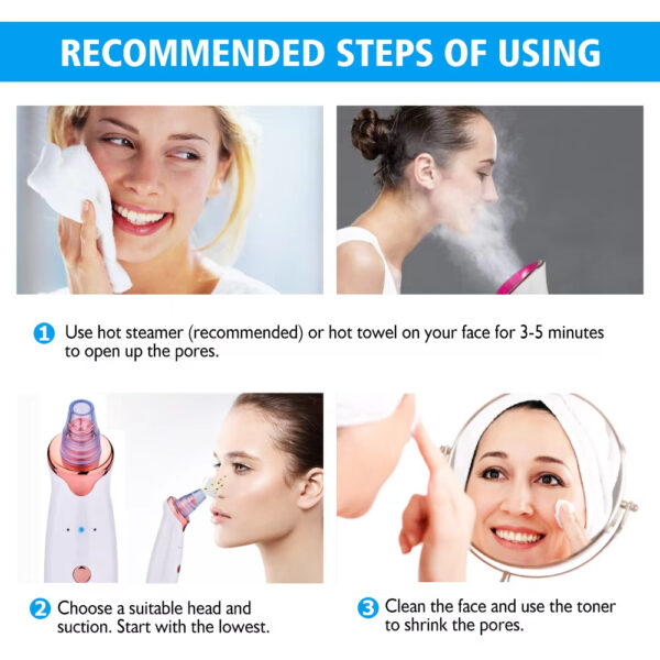 Blackhead Remover Pore Acne Pimple Removal Face T Zone Nose Water Bubble Cleaner Vacuum Suction Facial Diamond Steamer Oil Dirty - Image 5