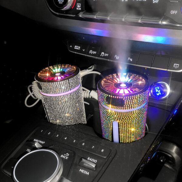 Luxury Diamond Car Humidifier LED Light Car Diffuser Auto Air Purifier Aromatherapy Diffuser Air Freshener Car Accessories For Woman - Image 2