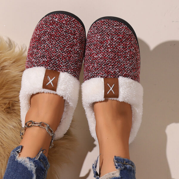 Winter Plush Slippers Fashion Thick Bottom Warm House Shoes For Women Men Indoor Bedroom Floor Slipper - Image 2