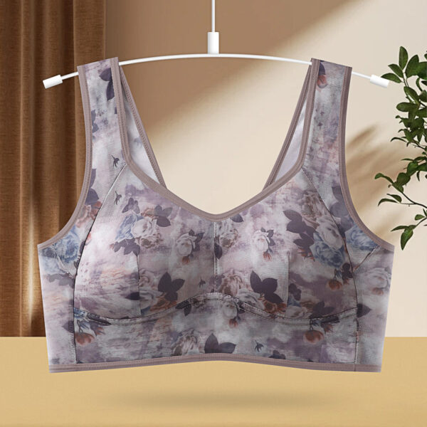 Underwear One-piece Fixed Cup Without Steel Ring Printing Vest Bra - Image 5