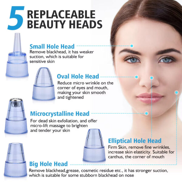 Blackhead Remover Pore Acne Pimple Removal Face T Zone Nose Water Bubble Cleaner Vacuum Suction Facial Diamond Steamer Oil Dirty - Image 6