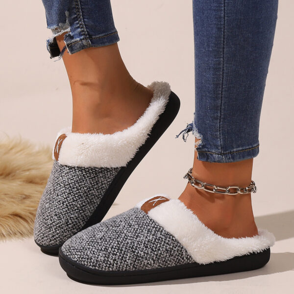 Winter Plush Slippers Fashion Thick Bottom Warm House Shoes For Women Men Indoor Bedroom Floor Slipper - Image 9