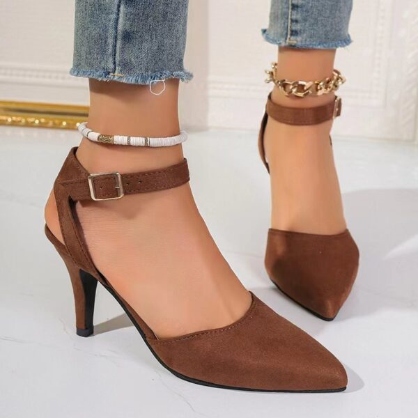 Pointed-toe Square Buckle Shoes High Heels Fashion - Image 3